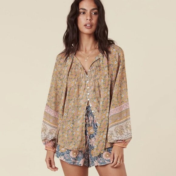 Spell Tops - Spell Mossy Blouse in Evening - Size Small